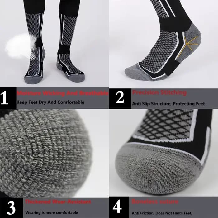 1 paire de bas de Ski chauds d'hiver