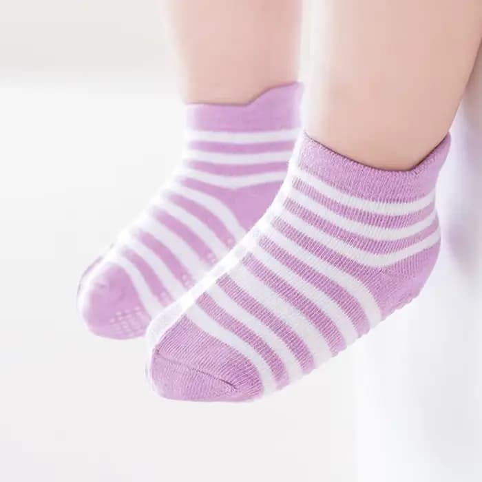 Lot de 6 paires de chaussettes coordonnantes en coton pour bébé garçon et fille, socquettes décontractées avec poignées en caoutchouc pour enfant de 0 à 5 ans