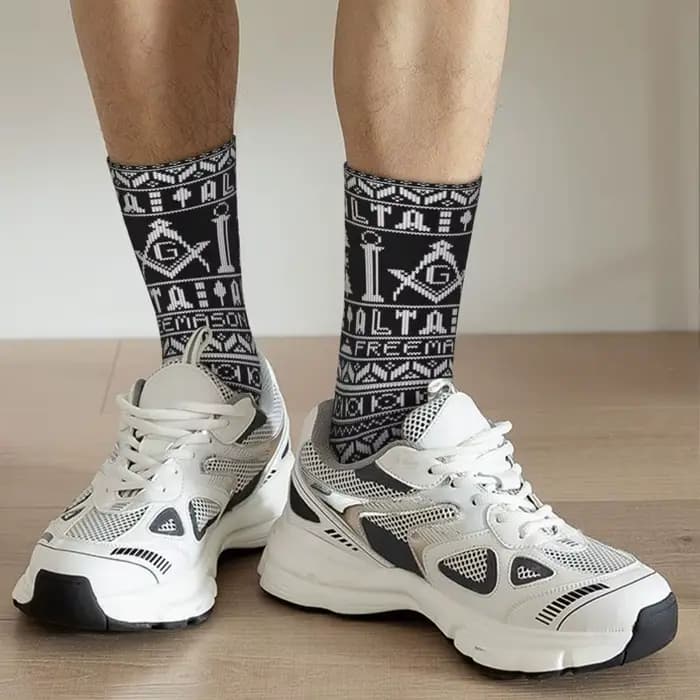 Chaussettes habillées à motif maçonnique Mason pour hommes et femmes