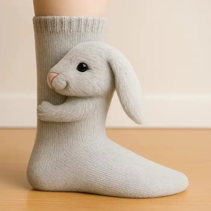Chaussettes 3D tricotées en forme d'animaux