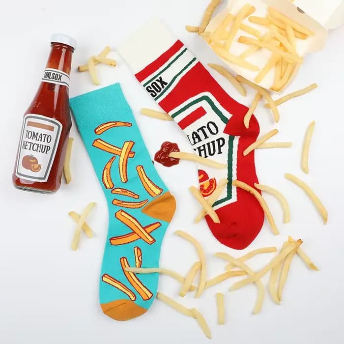 Chaussettes en coton colorées AB Tide pour hommes et femmes, chaussettes originales, fleurs, fruits, bonbons, cadeaux de réunion pour 03 amis, 1 paire