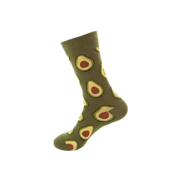 Chaussettes unisexes à motifs de dessins animés pour hommes et femmes, tendance streetwear, motifs avocat, hamburger, sushi, carreaux, rayures, pomme, oeuf frit, zèbre