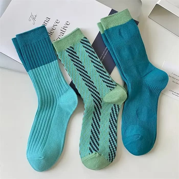 Chaussettes courtes en coton bleu carillon pour femmes
