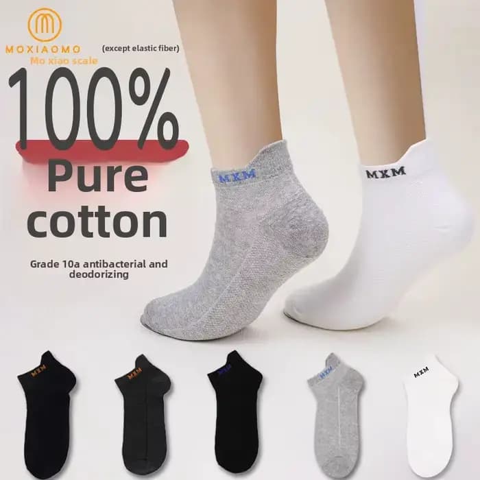 Chaussettes fines d'été antibactériennes 100% pur coton pour hommes et femmes