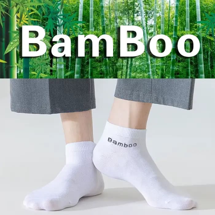 5 paires de chaussettes de cheville en Fiber de bambou pour hommes