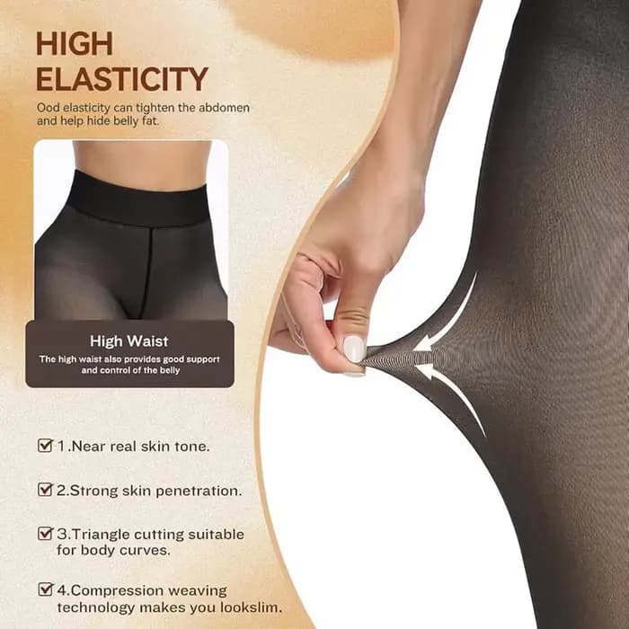 Collants thermiques doublés en polaire pour femmes