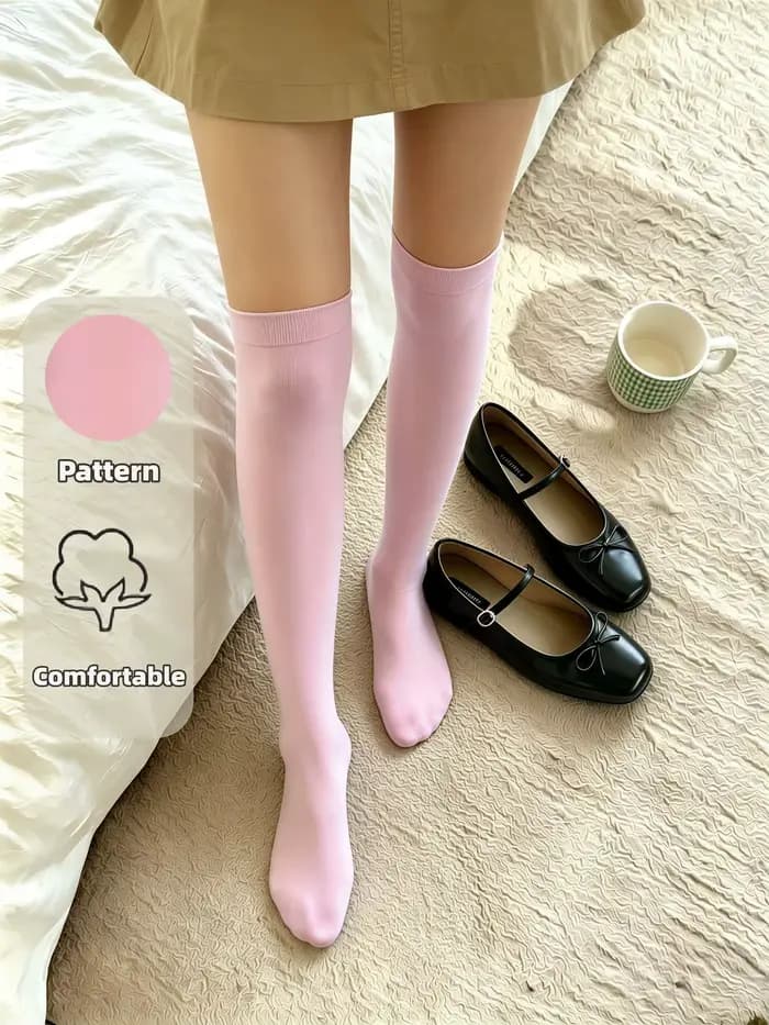 Chaussettes roses unies pour femmes
