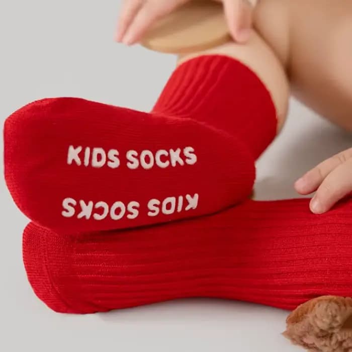 Chaussettes de Noël rouges pour bébé