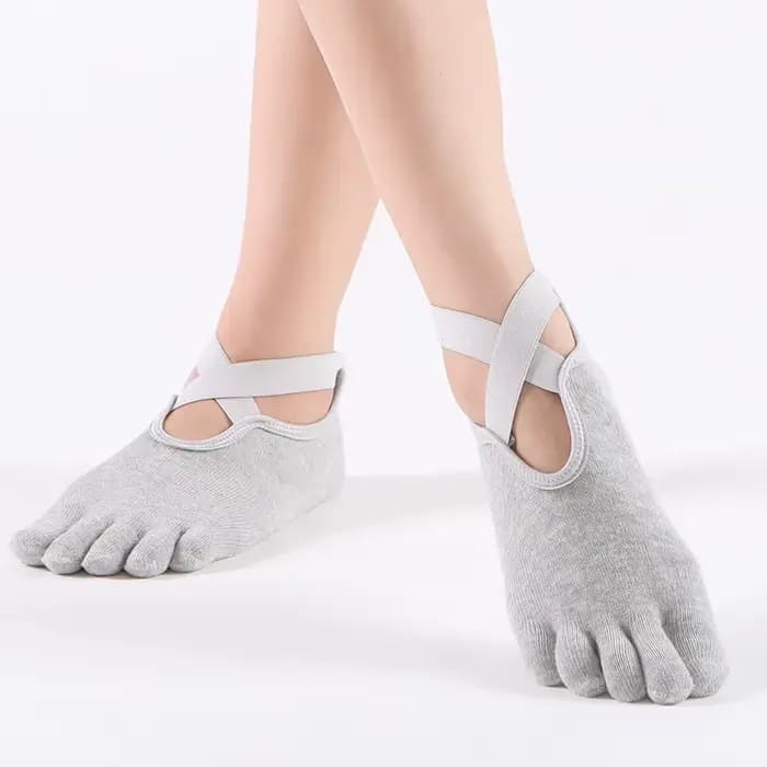 Chaussettes de Yoga antidérapantes à cinq orteils pour femmes