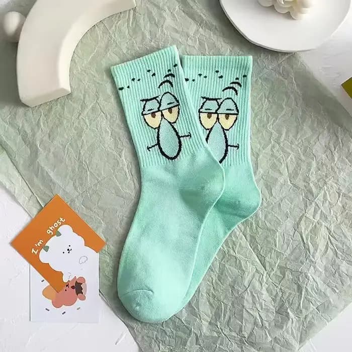 5 paires de chaussettes mi-mollet mignonnes Bob l'éponge, chaussettes de haute qualité pour hommes et femmes, en coton respirant, confortables, pour adultes et couples