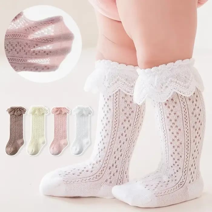 Chaussettes Hautes en Dentelle pour Bébé