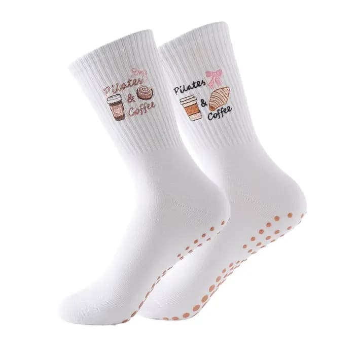 1 paire de chaussettes de Pilates pour femmes