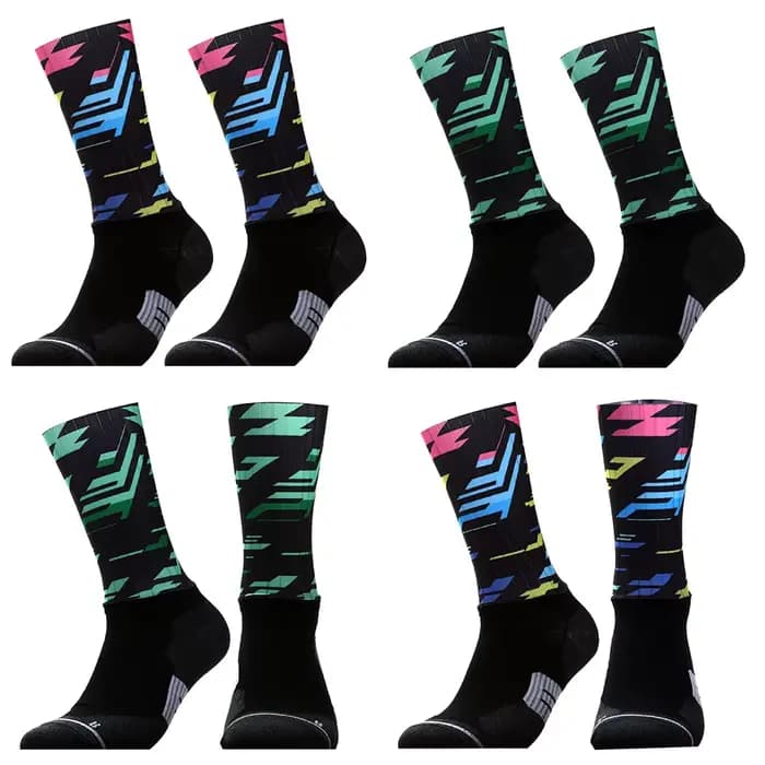 Chaussettes de cyclisme professionnelles 2025 – Antidérapantes en silicone, aérodynamiques, pour homme, Coolmax, respirantes, pour le vélo et le basketball