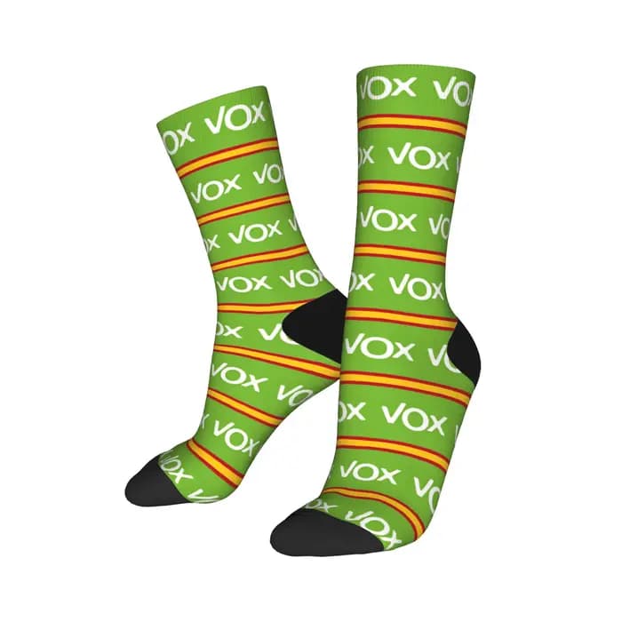 Mode hommes chaussettes Harajuku espagne Vox Logo chaussette Polyester espagne drapeau haute qualité femmes chaussettes printemps été automne hiver,