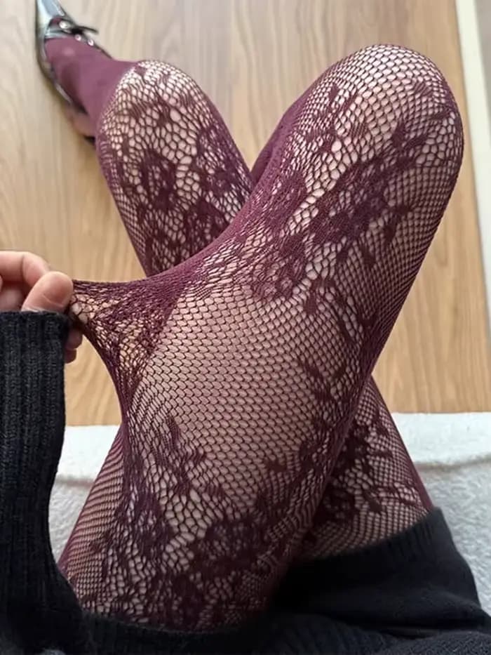 Collants Sexy en dentelle creuse pour femmes