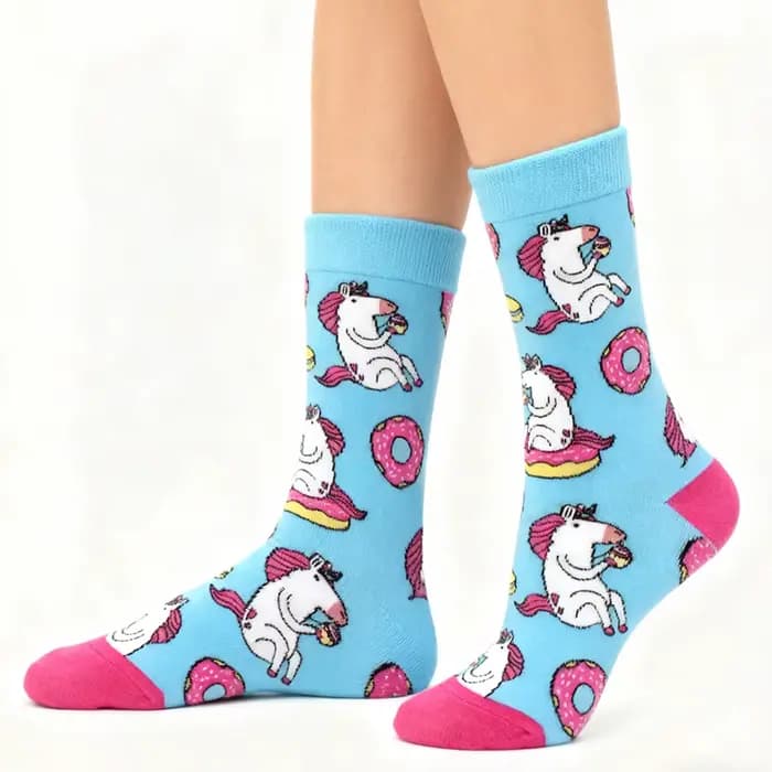 3 paires de chaussettes pour femmes de la série licorne