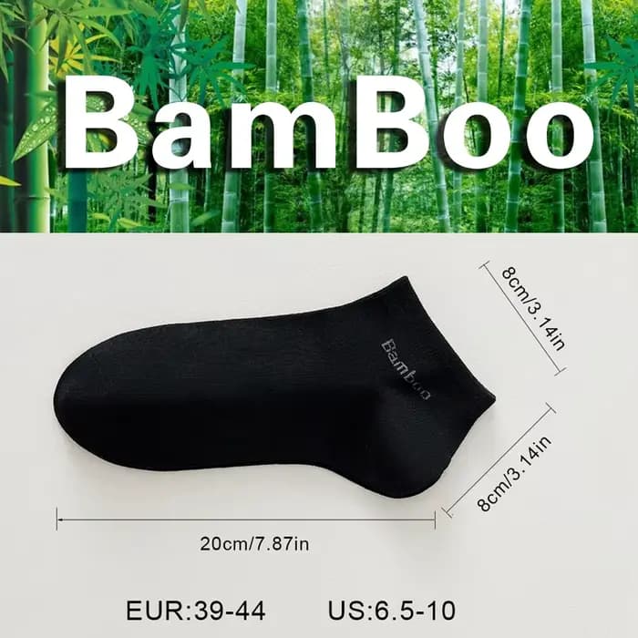 5 paires de chaussettes de cheville en Fiber de bambou pour hommes