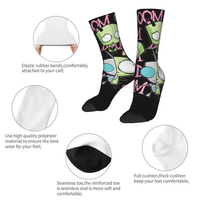 Invaders Zims chaussettes bas tendance Couple