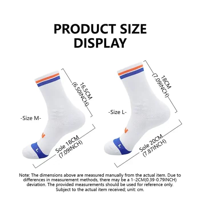 Loogdeel Chaussettes de course professionnelles respirantes à séchage rapide, chaussettes de sport pour marathon, absorbant la sueur, chaussettes élastiques pour le basketball et le cyclisme