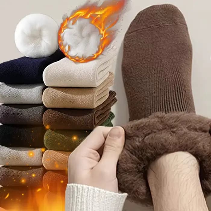 Chaussettes thermiques doublées en polaire pour hommes