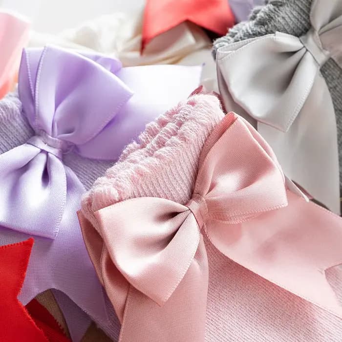 Chaussettes hautes en coton pour bébés filles de 0 à 7 ans, avec nœud mignon, couleur unie, respirantes