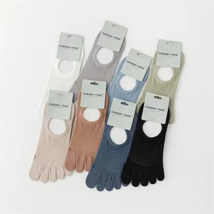 Chaussettes fines en maille respirante à cinq doigts pour hommes