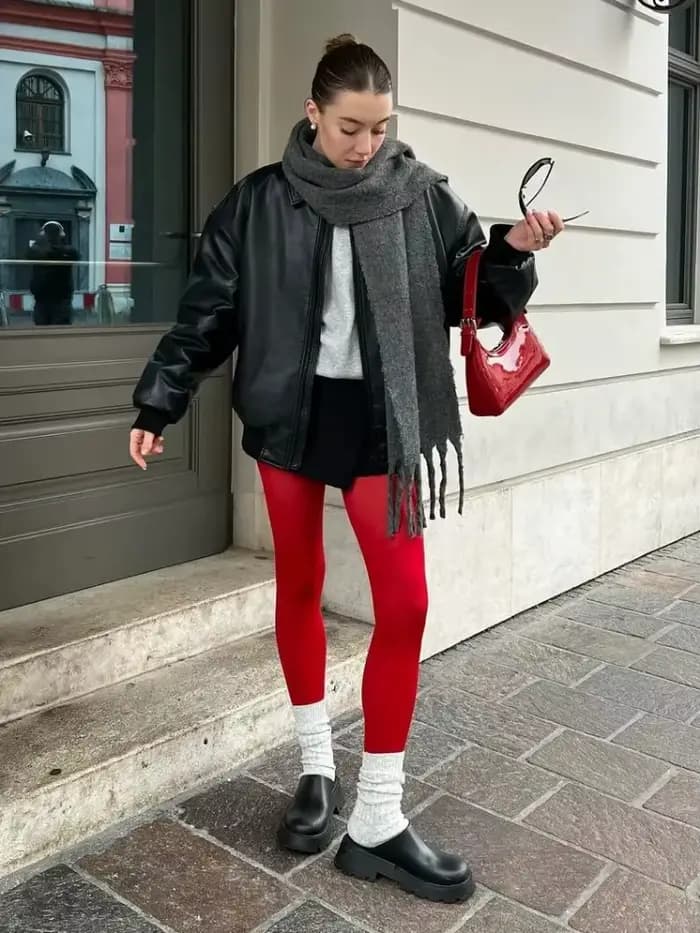 Nouvelles collants rouges pour femme