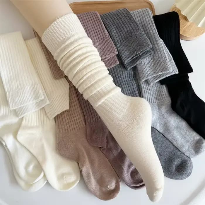 Femmes chaussettes longues cachemire femmes botte solide laine cuisse bas maigre décontracté coton sur genou-haut moelleux femme longue chaussette