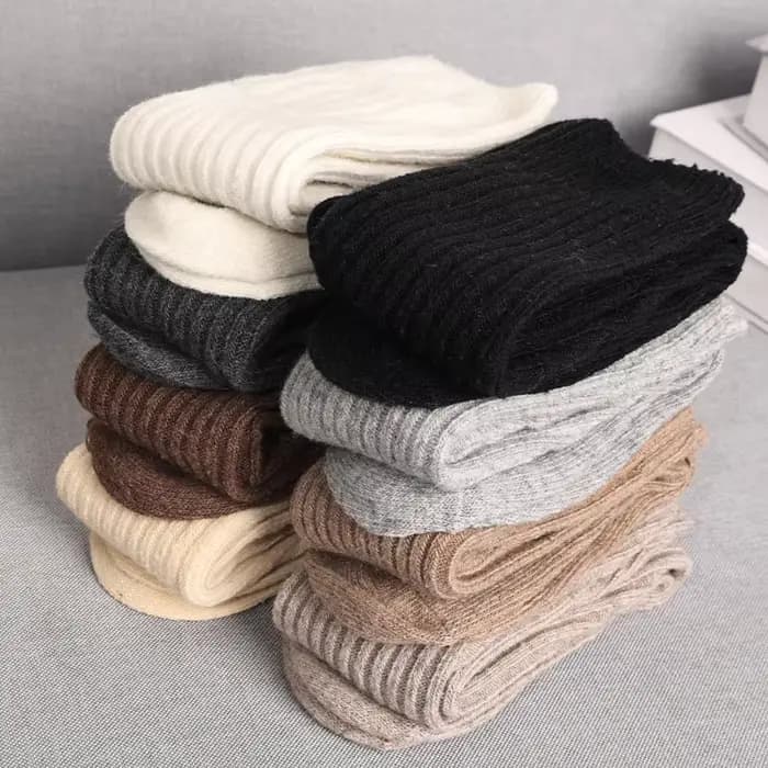 Femmes chaussettes longues cachemire femmes botte solide laine cuisse bas maigre décontracté coton sur genou-haut moelleux femme longue chaussette
