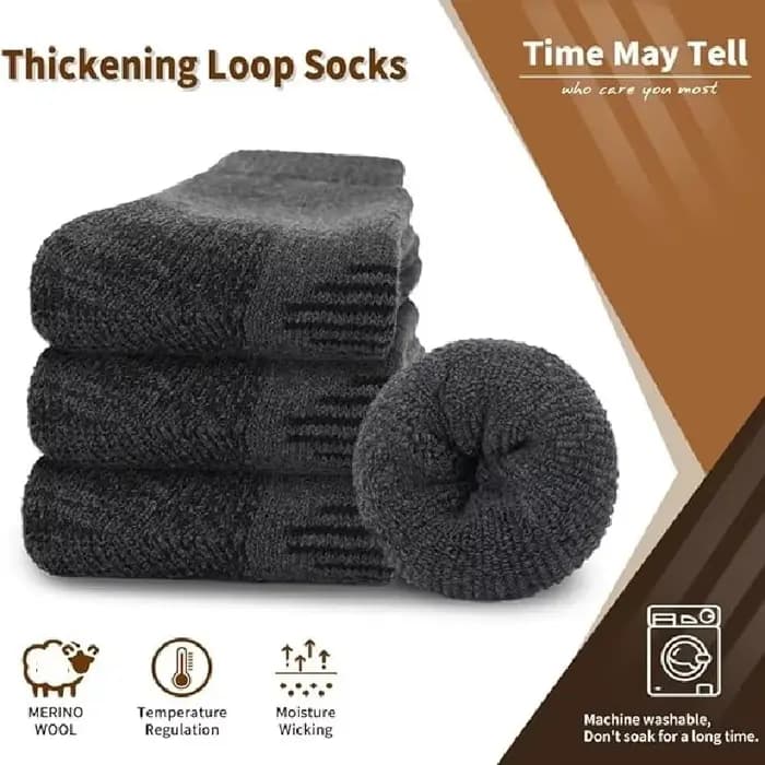 Chaussettes de randonnée en laine mérinos pour hommes