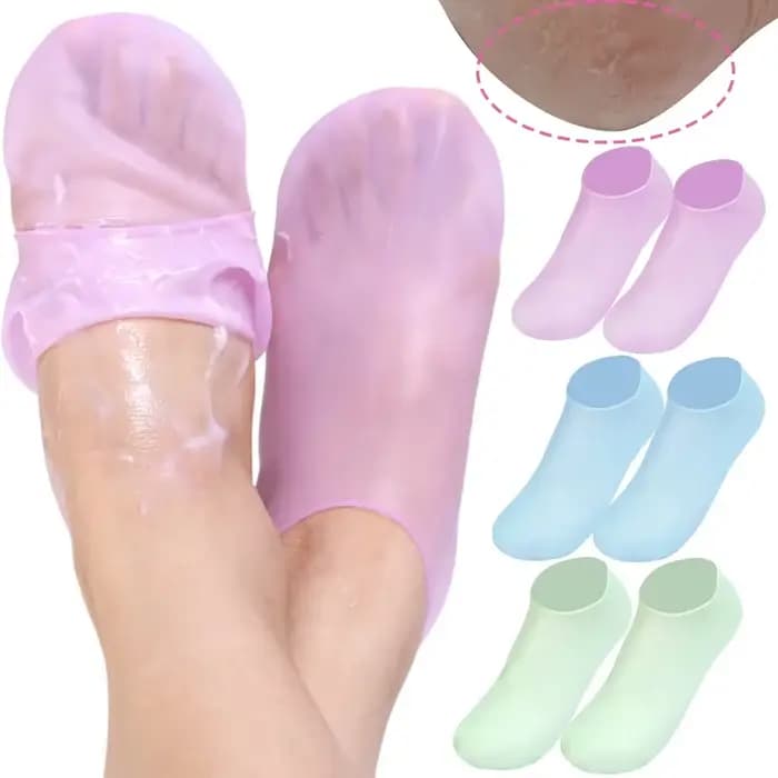 1 paire de chaussettes de soin des pieds en Silicone