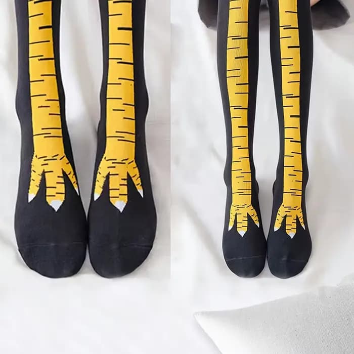 1/2/5/10 paires femmes genou chaussettes hautes à la mode dessin animé drôle poulet griffe