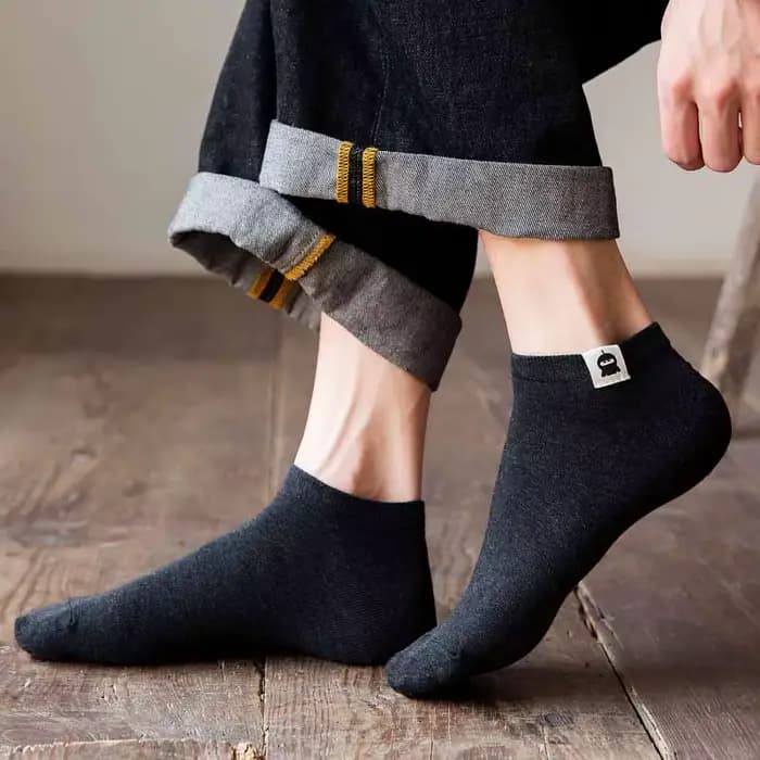 Chaussettes pour hommes, grandes tailles, respirantes, à la cheville, courtes, mignonnes, joyeuses Calcetines, désodorisantes, coupe basse, Bigfoot, tailles 44 45 46, EU 42-48