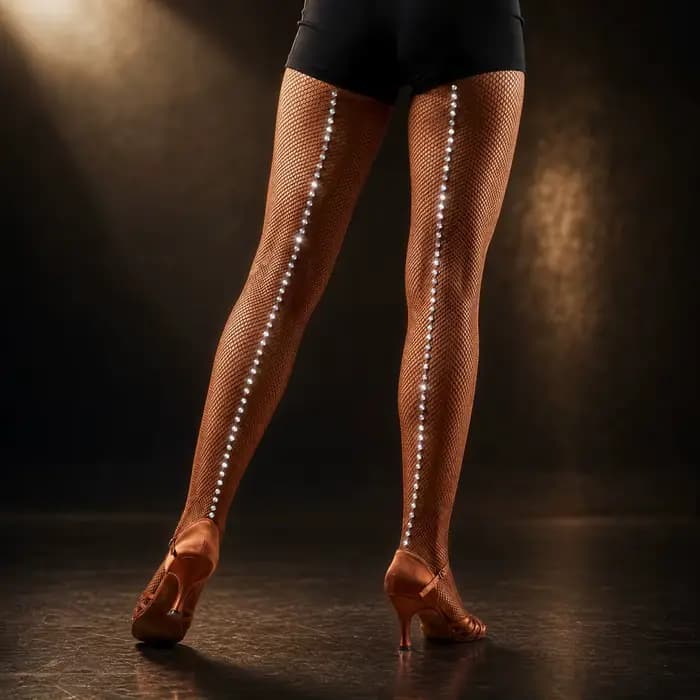 Collants résille professionnels en biscuits pour femmes, bas élastiques, ligne arrière, fil dur, salle de Rhet danse latine