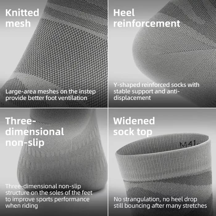 VELONUTS Chaussettes de cyclisme respirantes antibactériennes élastiques montantes au-dessus du genou avec semelle épaissie pour homme et femme fitness sports de plein air