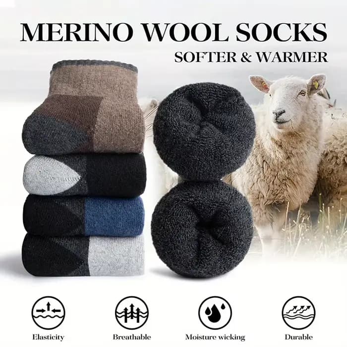 1/3/5 paires automne/hiver hommes chaussettes en laine épaisse confortable chaud cachemire en plein air course
