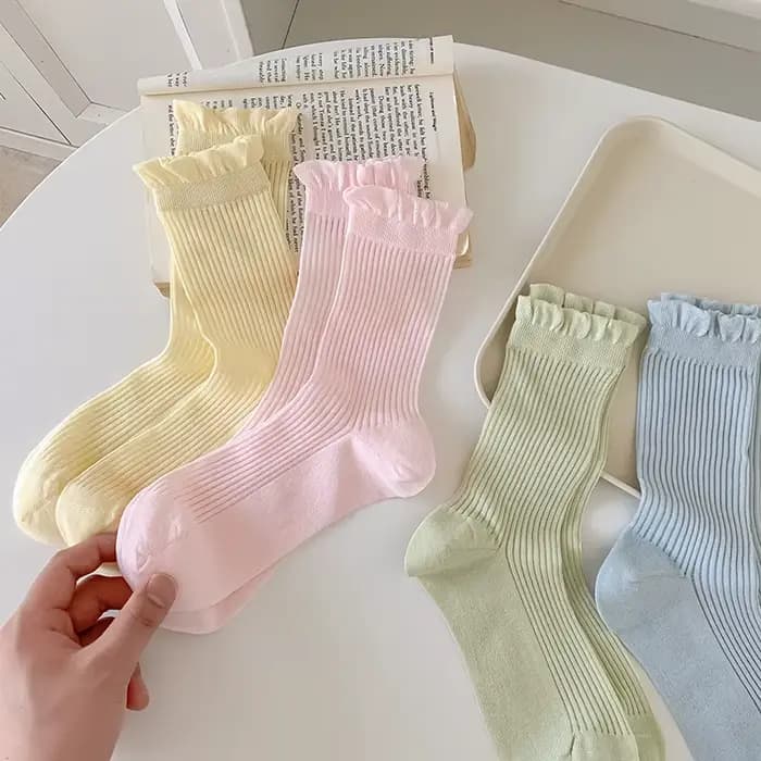 Chaussettes pour femmes couleur bonbon nouvelle mode d'été