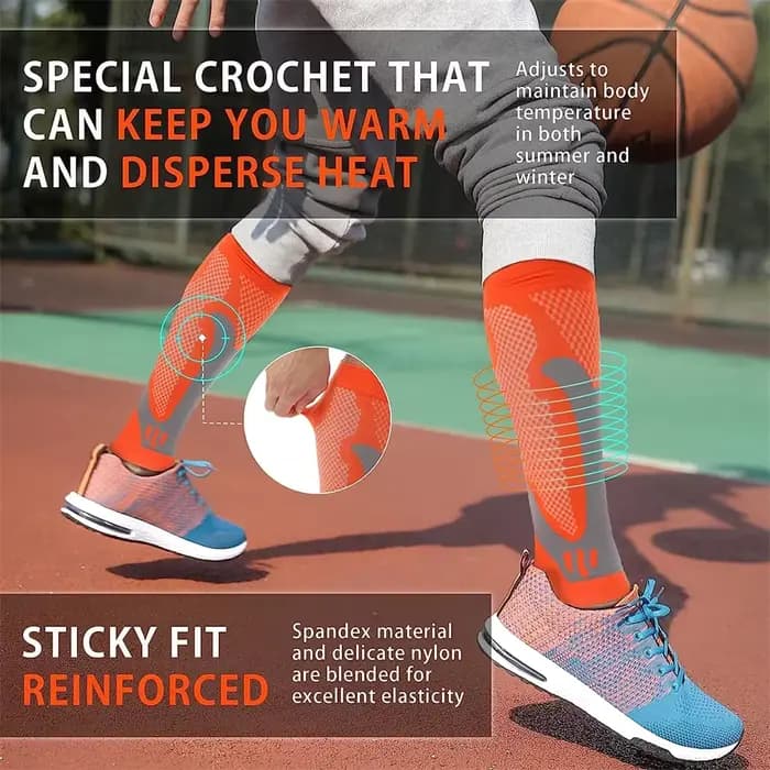 1 paire de manchons de Compression pour mollets, chaussettes de soutien des mollets pour le Football, la course à pied, le basket-ball, les voyages, le travail, le Sport