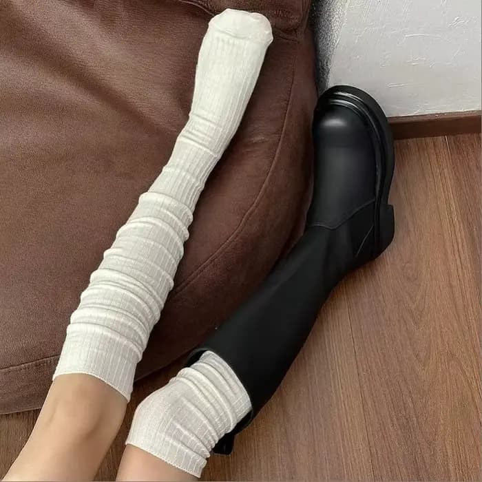 Chaussettes hautes en pur coton