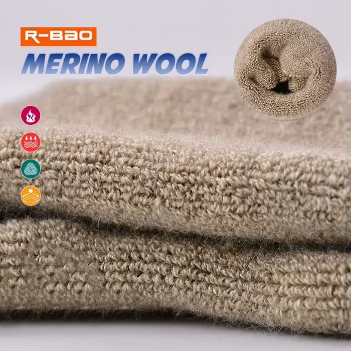 2 paires de chaussettes thermiques en laine mérinos pour hommes et femmes