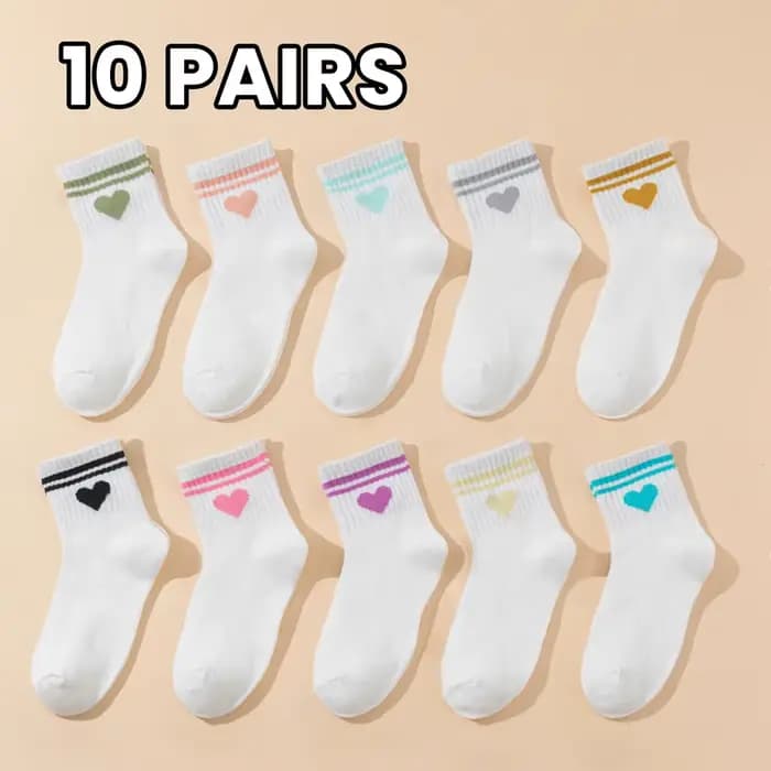 10 paires de chaussettes blanches pour enfants