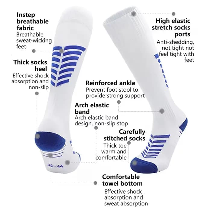 Loogdeel chaussettes de Football professionnelles chaussettes à Tube haut pour enfants chaussettes de sport longues respirantes antidérapantes pour hommes
