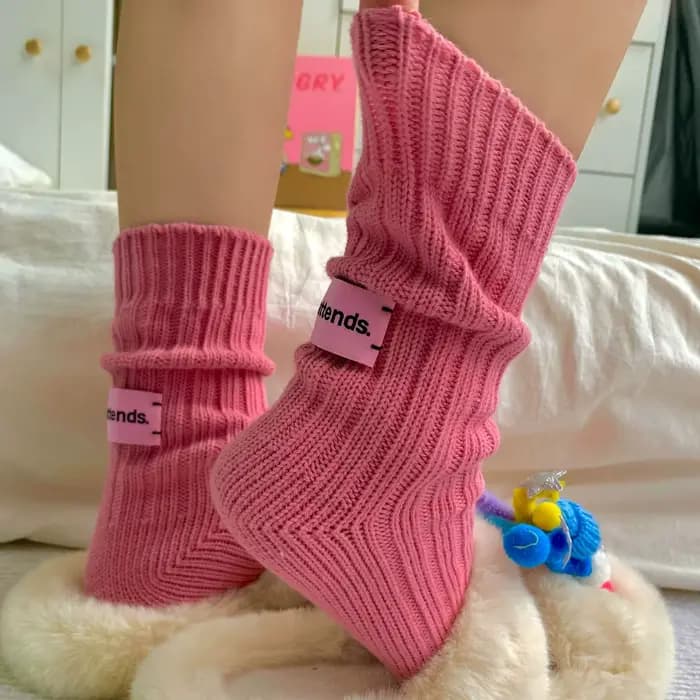 Chaussettes arc-en-ciel en coton pour femmes