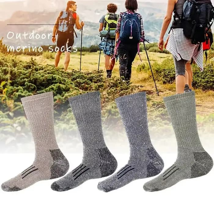 Chaussettes en laine mérinos pour hommes, chaussettes thermiques épaisses, respirantes, pour Sports de plein air, alpinisme, grande taille, automne et hiver