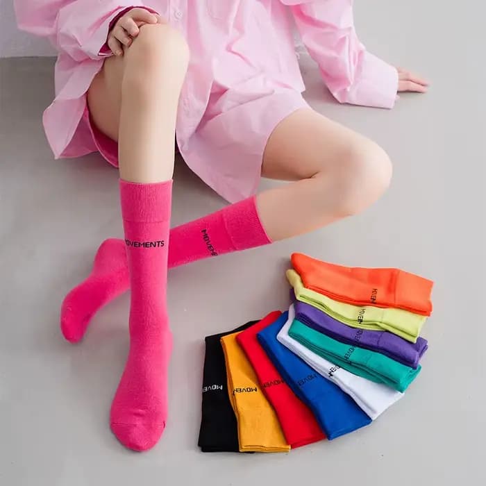 Chaussettes côtelées colorées pour femmes