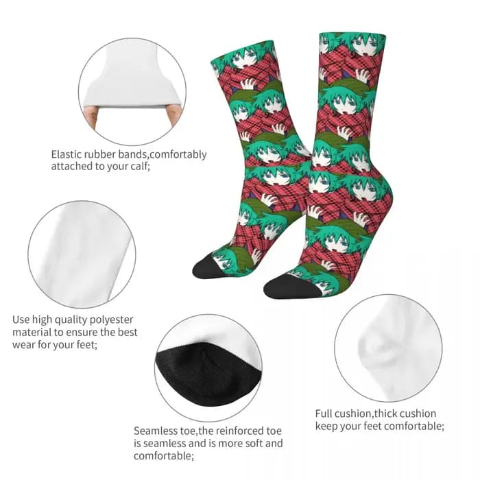 Shin Tsukimi votre tour pour mourir chaussettes hommes femmes décontracté YTTD Anime jeu