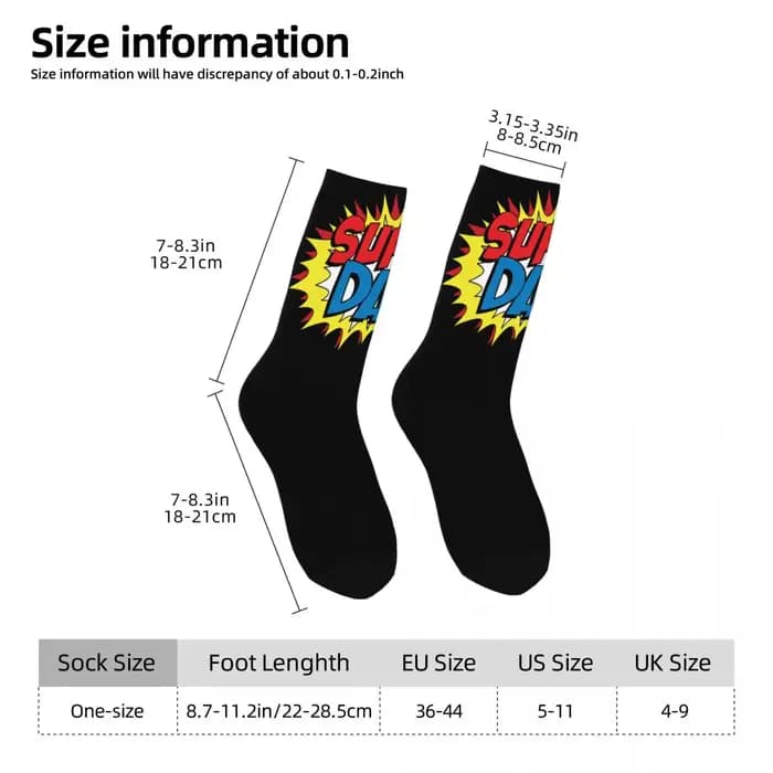 Chaussettes imprimées Super Dad pour hommes et femmes