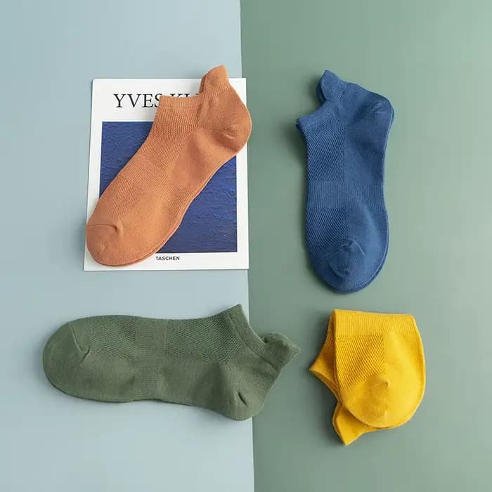 Chaussettes courtes en pur coton pour hommes