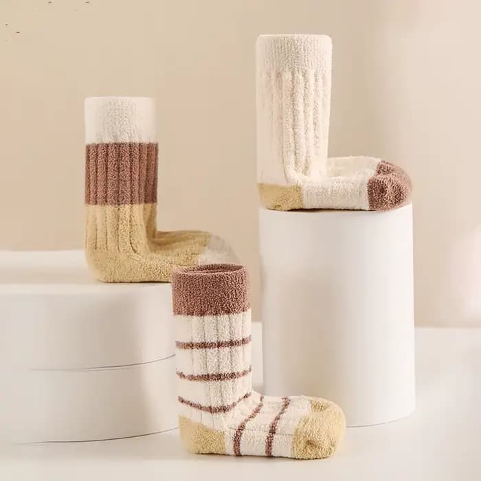 3 paires de chaussettes en peluche pour bébé