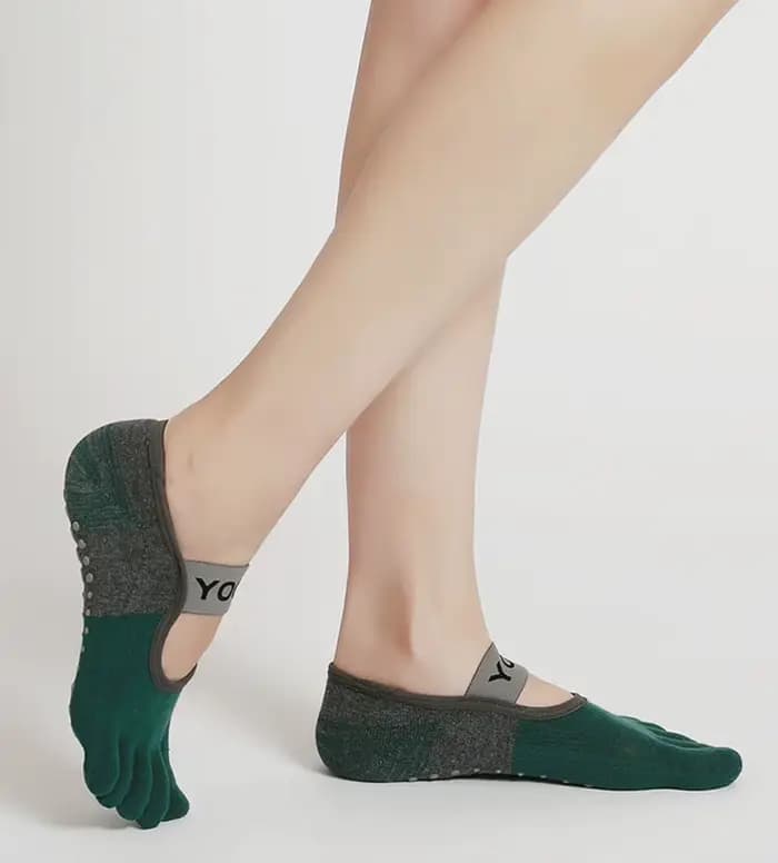 Chaussettes de Yoga à cinq doigts en Silicone